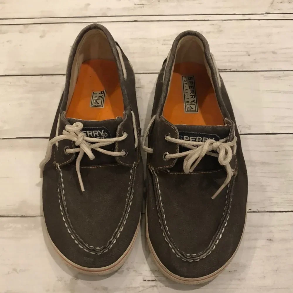 Sperry Halyard Brown Boat Shoes Top Sliders